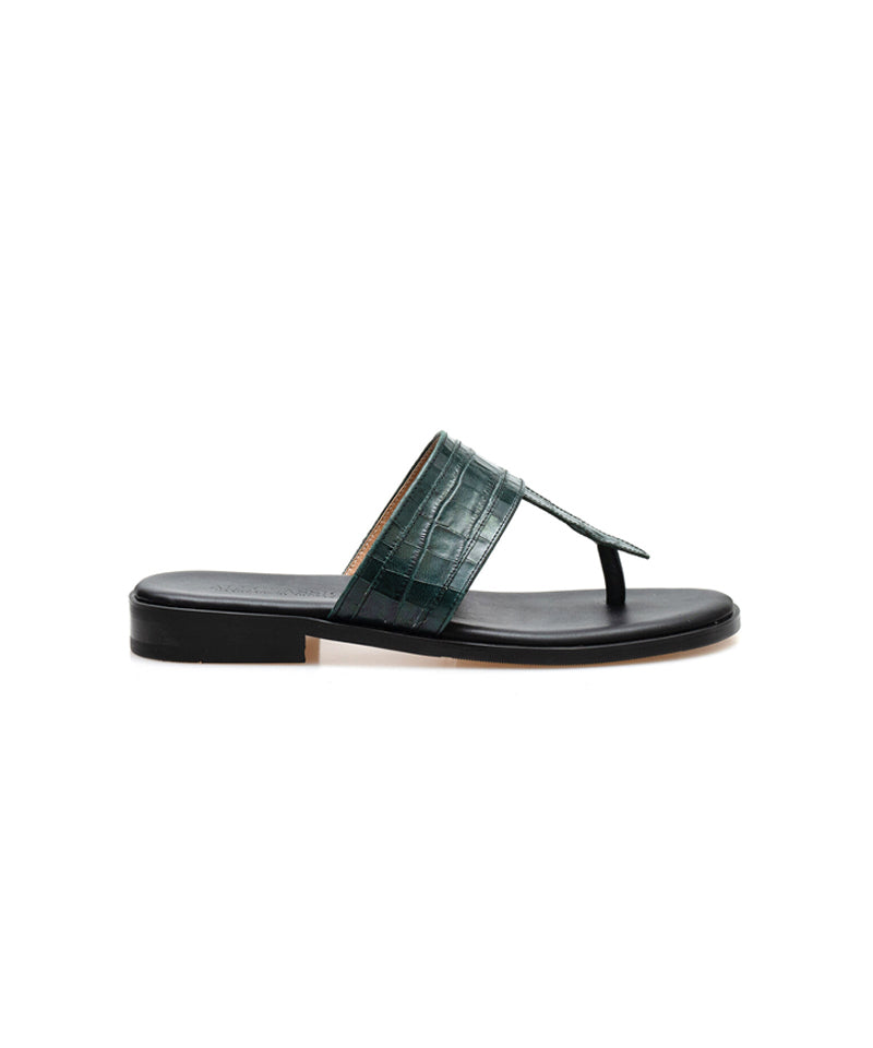 ALL CLASSIC Tobe Flip Flop - Green Croco