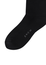 Men's Stripe Logo Middle Socks - Black
