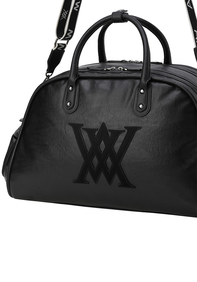 Uni Vintage Leather Boston Bag - Black