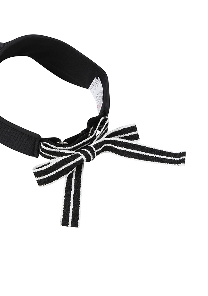 Women's Knit Ribbon Visor - Black