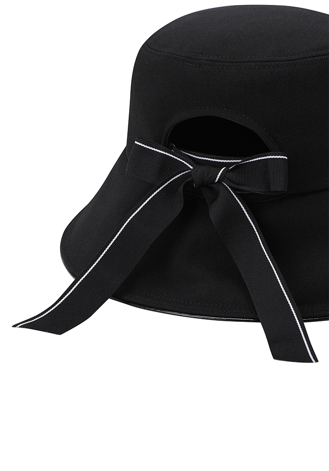 Women's Ribbon Bucket Hat - Black