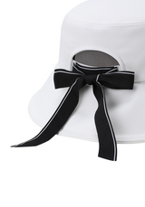 Women's Ribbon Bucket Hat - White