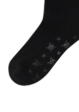 Women's Stripe Logo Middle Socks - Black