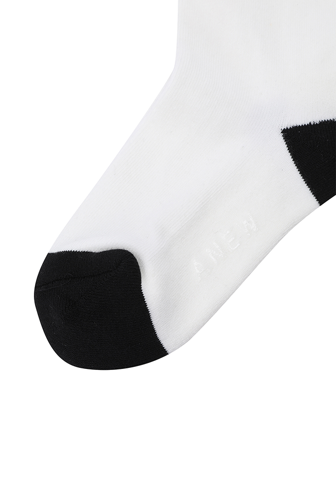 Women's Color Block Knee Socks - White
