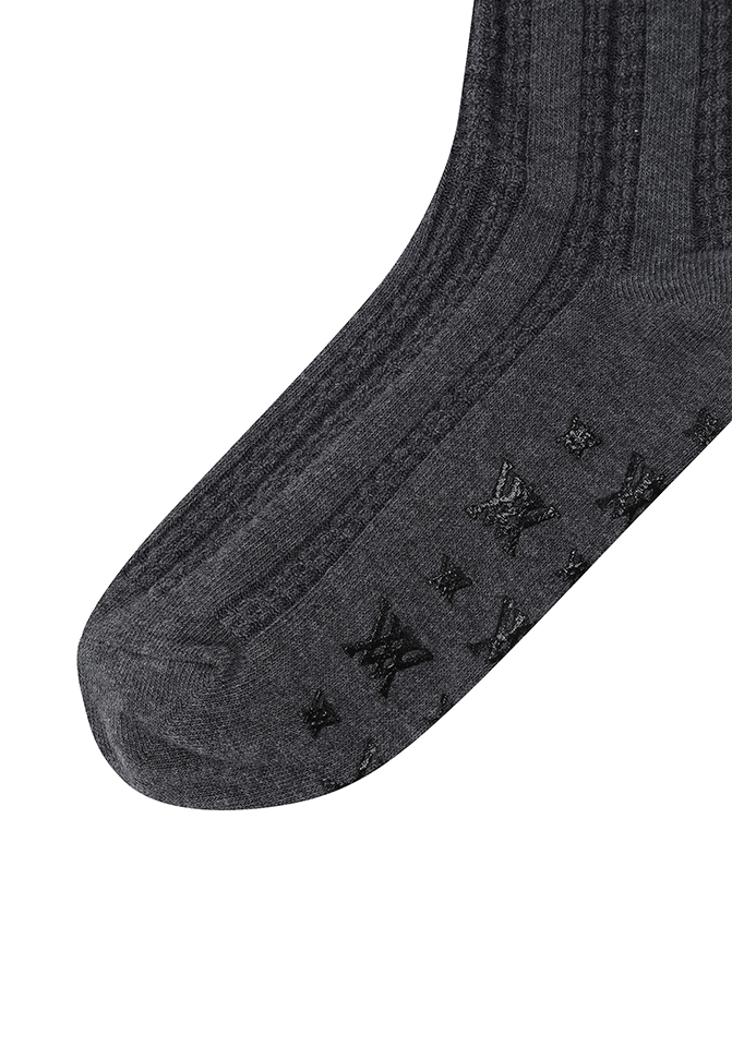 Women's Shiny Knee Socks - Dark Grey