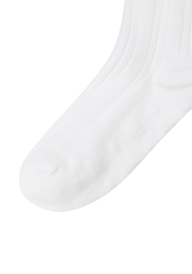 Women's Shiny Knee Socks - White