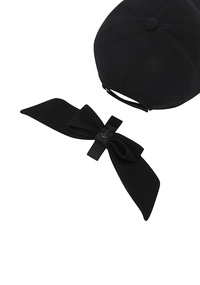 Women's Ribbon Ball Cap - Black