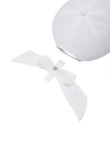 Women's Ribbon Ball Cap - White