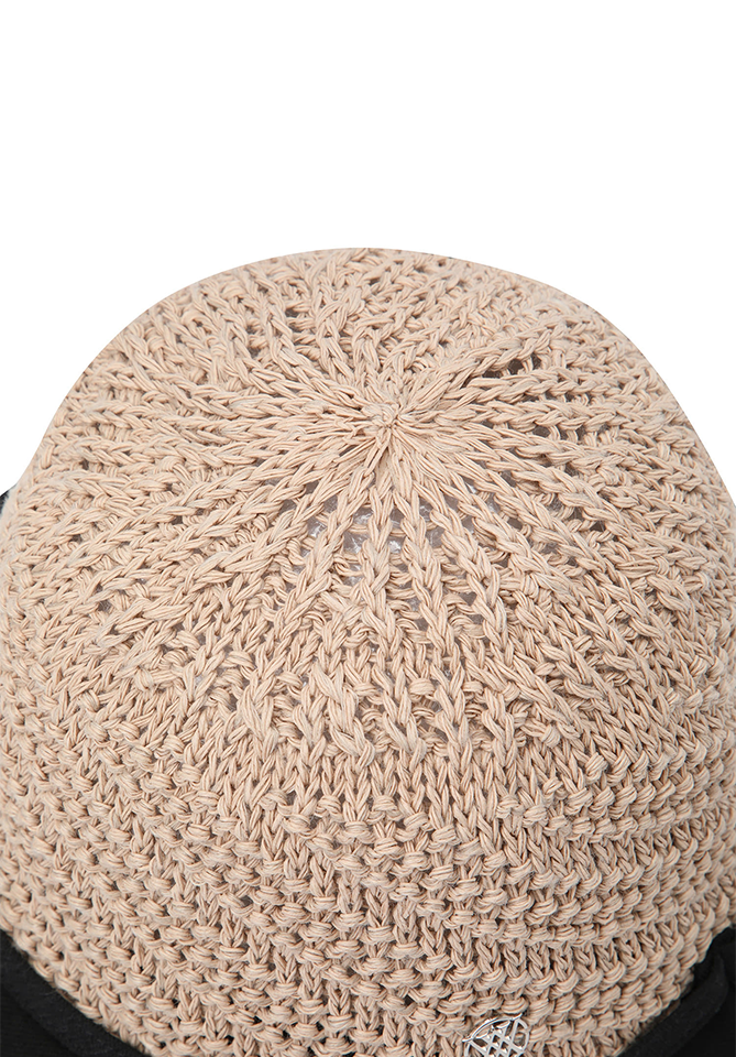 Women's Raffia Mix Bucket Hat - Black
