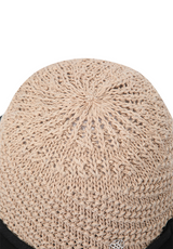 Women's Raffia Mix Bucket Hat - Black