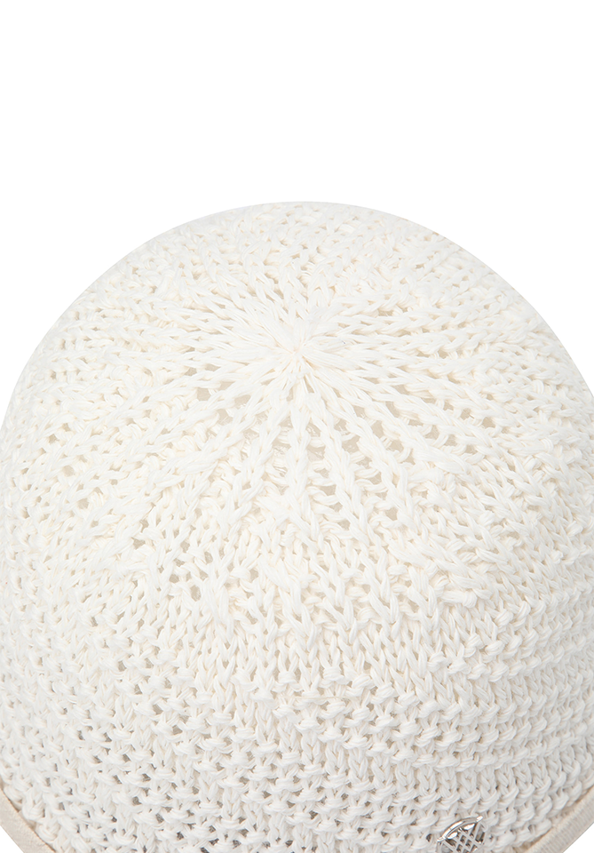 Women's Raffia Mix Bucket Hat - White