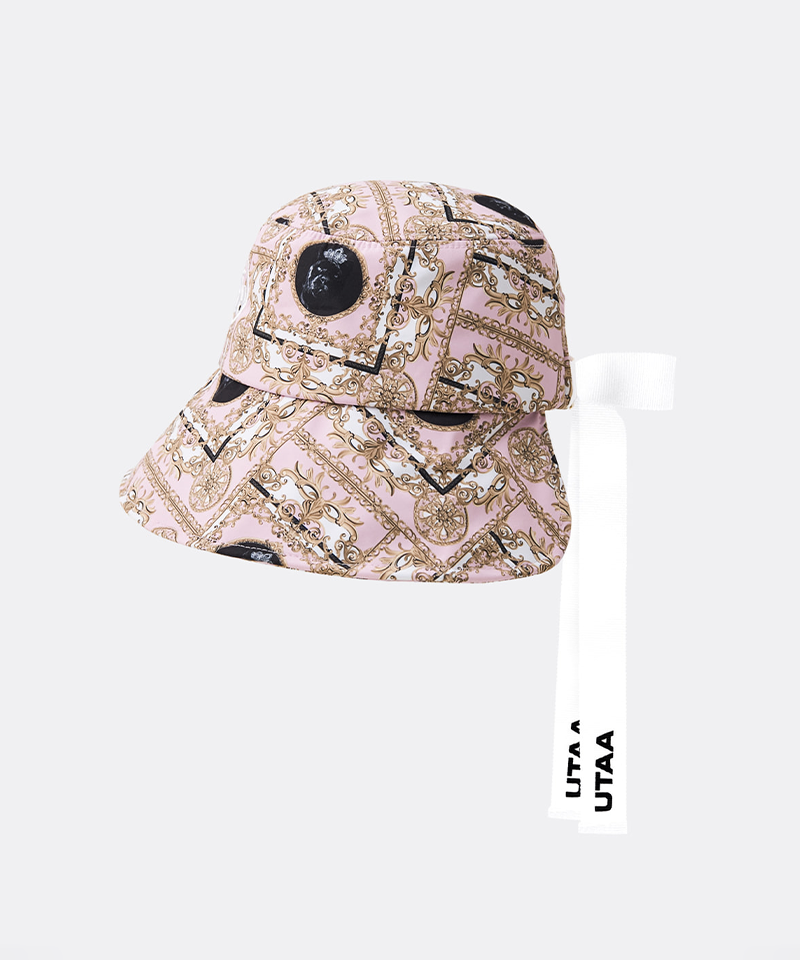 UTAA Women's Color Season Baroque Back Open Bucket Hat - Light Pink