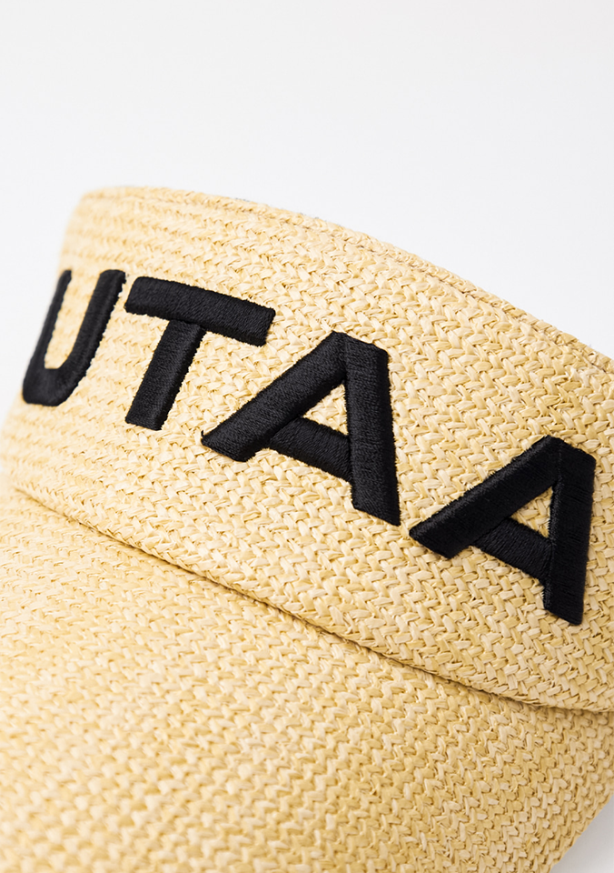 UTAA Logo Raffia Sun Visor - Beige