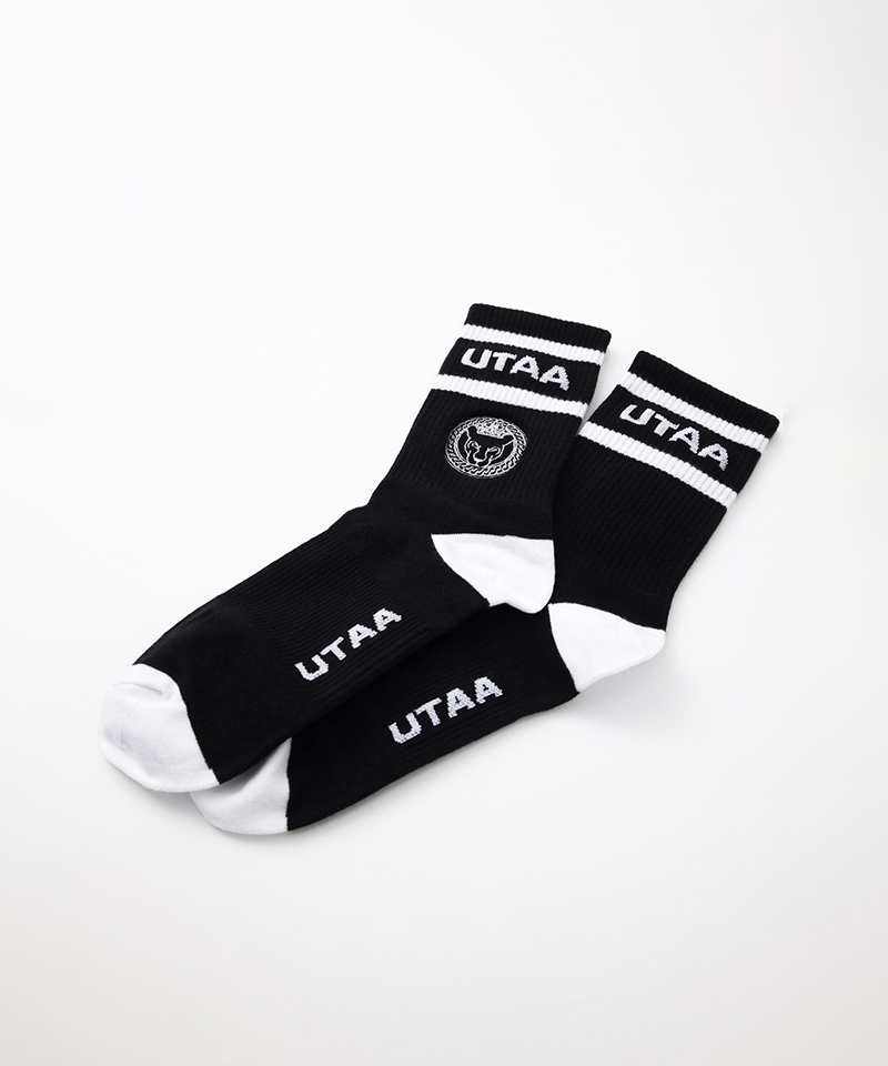 UTAA Women's Ring Panther Line Color Socks - Black