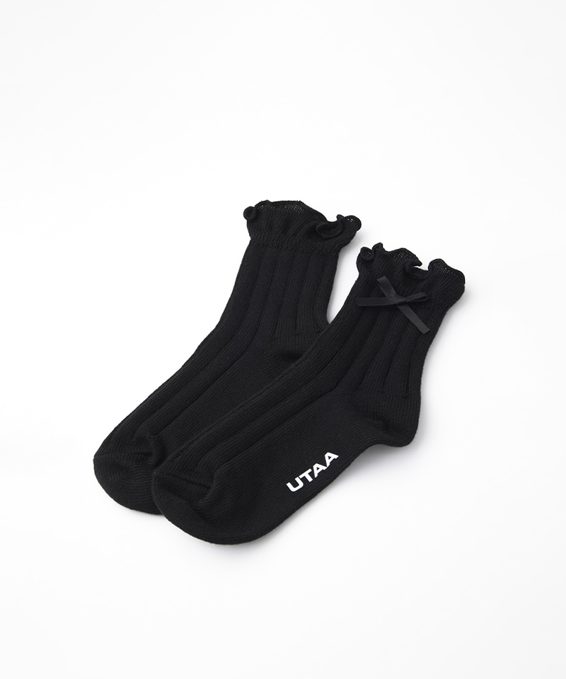 UTAA Women's Laurel Frill Ribbon Socks - Black