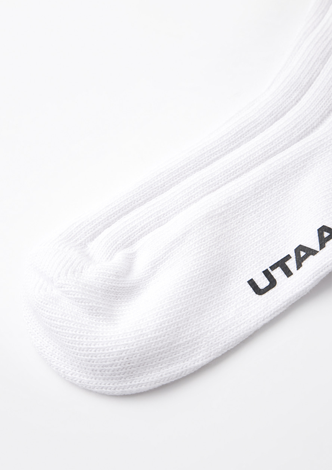 UTAA Women's Laurel Frill Ribbon Knee Socks - White