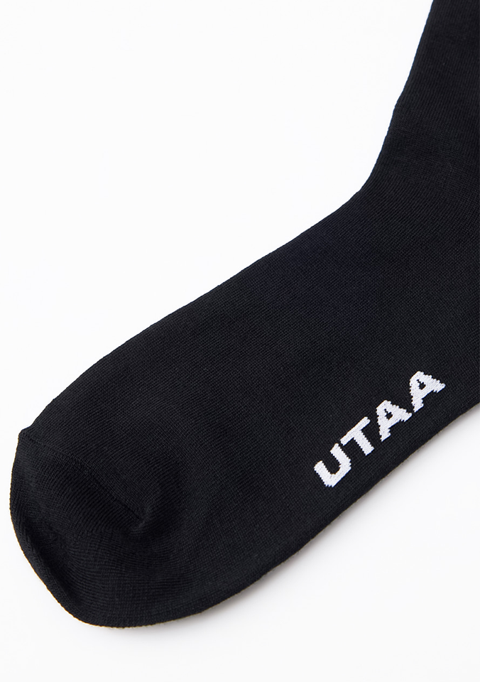 UTAA Women's Muted Shade Color Line Over Knee Socks - Black