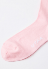 UTAA Women's Muted Shade Color Line Over Knee Socks - Light Pink