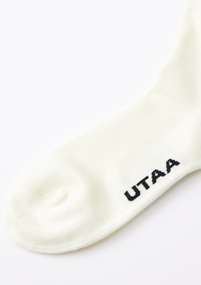 UTAA Women's Muted Shade Color Line Over Knee Socks - White