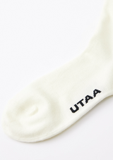 UTAA Women's Muted Shade Color Line Over Knee Socks - White