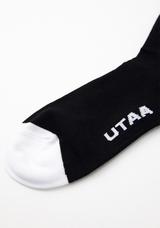 UTAA Women's Ring Panther Line Color Knee Socks - Black