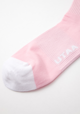 UTAA Women's Ring Panther Line Color Knee Socks - Light Pink