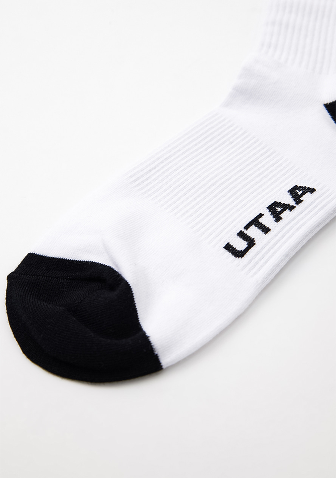 UTAA Women's Ring Panther Line Color Knee Socks - White