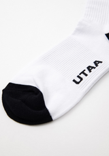 UTAA Women's Ring Panther Line Color Knee Socks - White