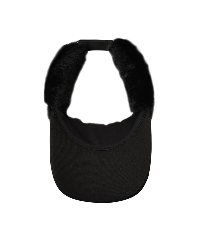 Amazing Cre Women's Fur Trimming Visor - Black