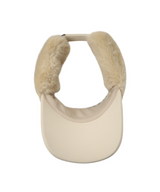 Amazing Cre Women's Fur Trimming Visor - Stone