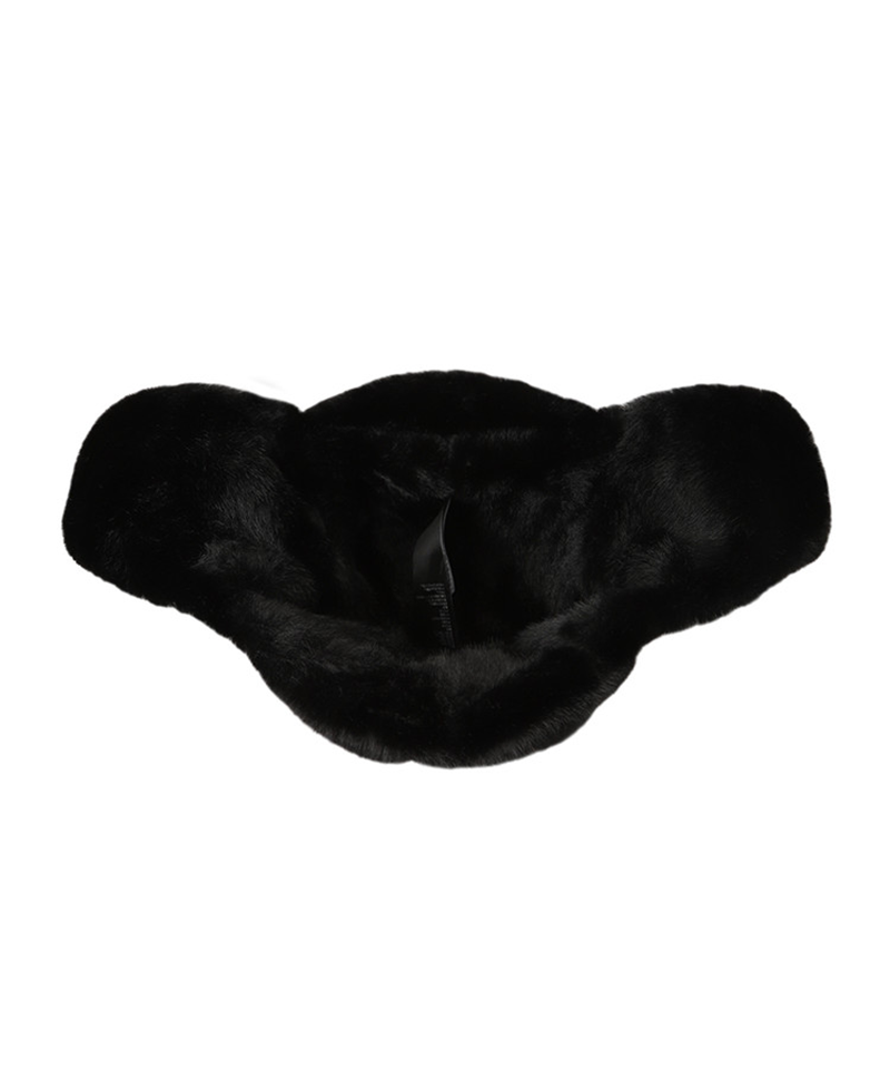 Amazing Cre Unisex Fur Trapper Cap - Black