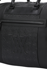 Uni Logo Intaglio Boston Bag - Black