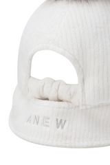 Women's Short Earflap Cap - Cream