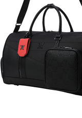 Unisex Fabric Mix Boston Bag - Black