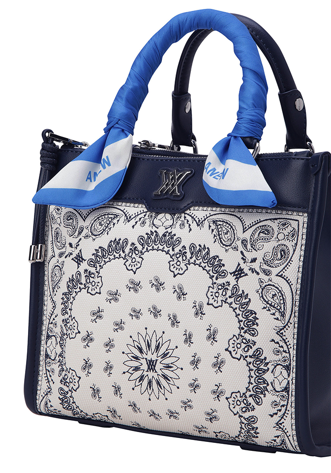 Paisley Tote Bag - Navy