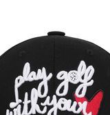 Castelbajac Women's Embroidered Point Ball Cap - Black