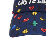 Castelbajac Women's Pixel Pattern Basic Sun Cap - Navy