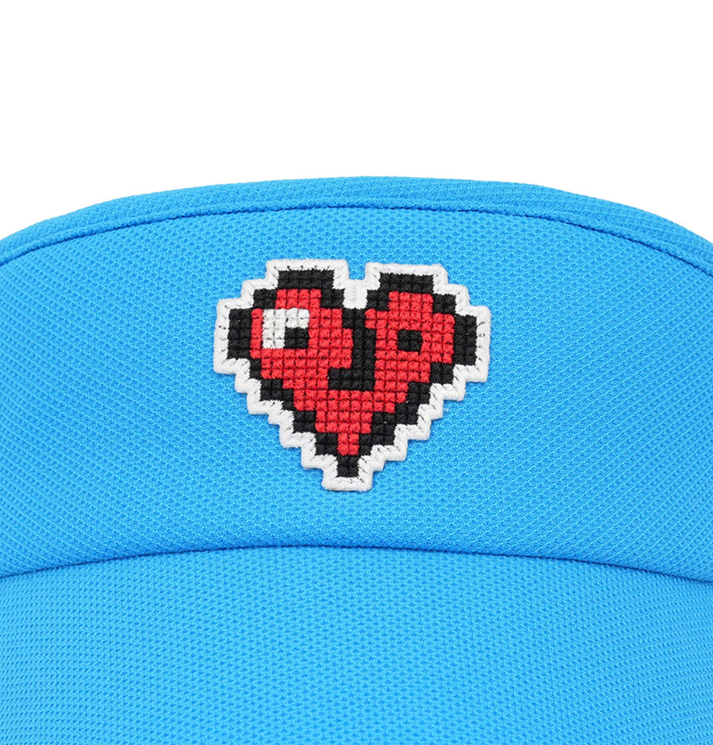 Castelbajac Women's Heart Pixel Summer Sun Cap - Blue