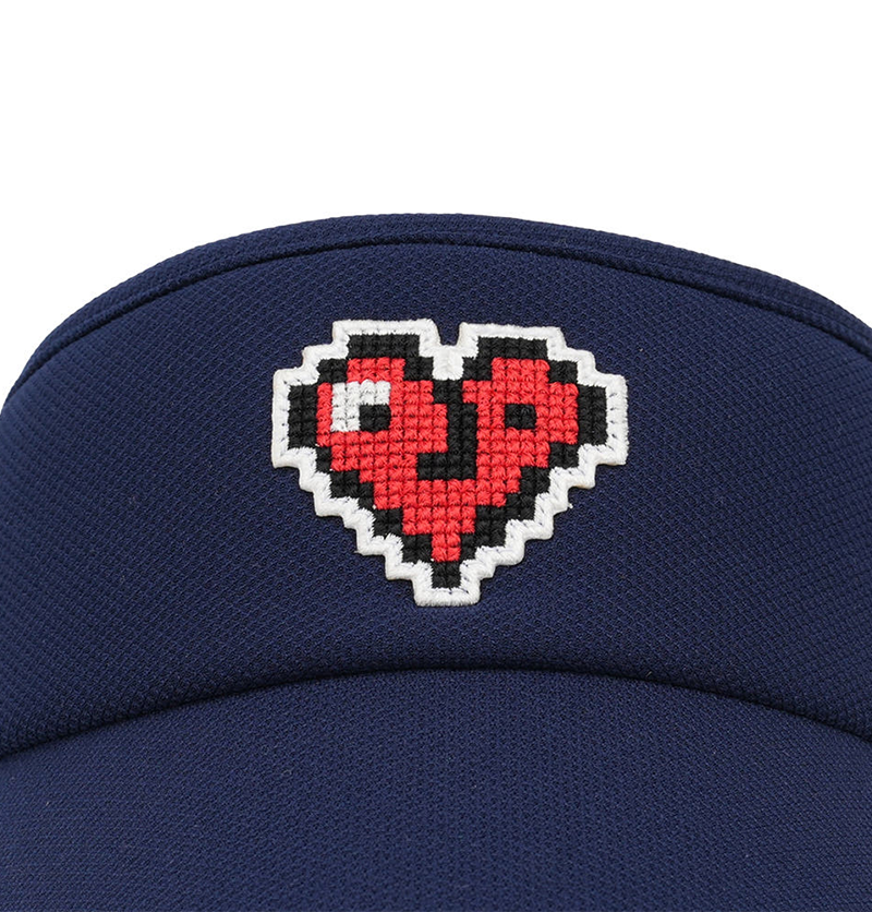 Castelbajac Women's Heart Pixel Summer Sun Cap - Navy
