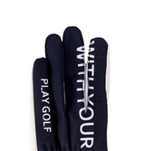 Castelbajac Men's Synthetic Leather Slogan Gloves - Black