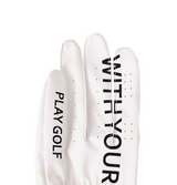 Castelbajac Men's Synthetic Leather Slogan Gloves - White