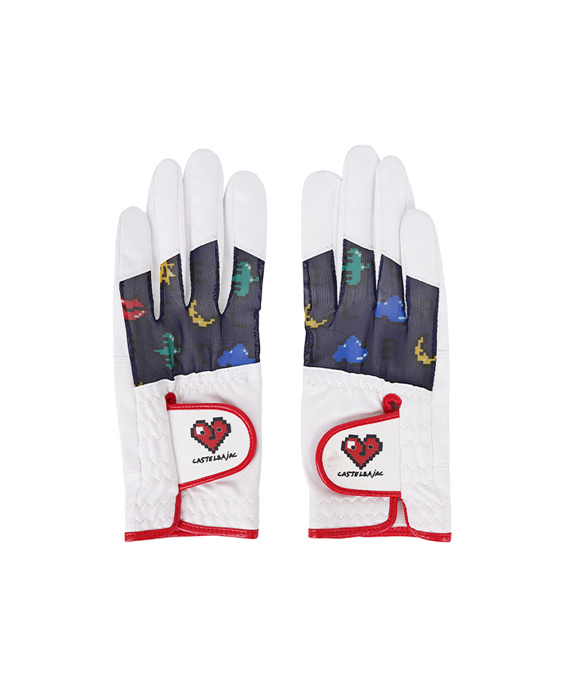 Castelbajac Women's Printed Mesh Gloves - Navy