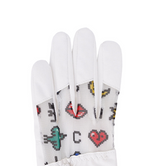 Castelbajac Women's Printed Mesh Gloves - White