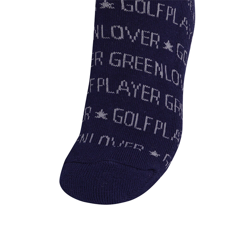 Castelbajac Men's Lettering Pattern Point Mid-calf Socks - Navy