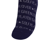 Castelbajac Men's Lettering Pattern Point Mid-calf Socks - Navy