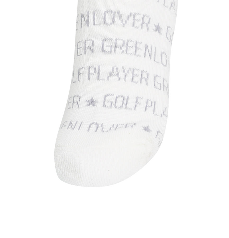 Castelbajac Men's Lettering Pattern Point Mid-calf Socks - White