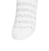 Castelbajac Men's Lettering Pattern Point Mid-calf Socks - White