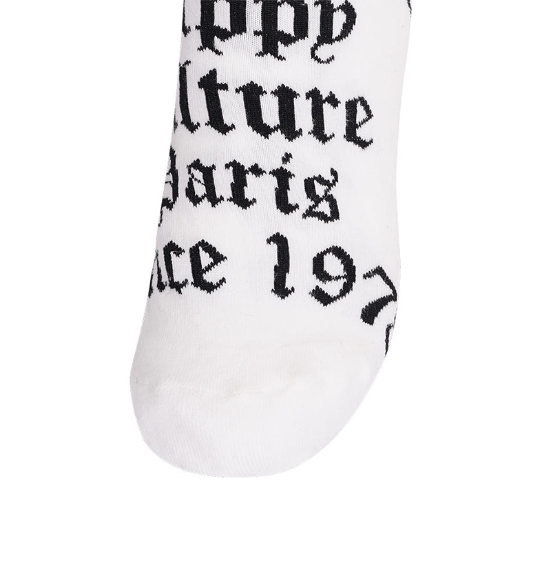Castelbajac Men's Capsule Line Pattern Point Long Socks - White