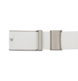 Castelbajac Men's Embossed Buckle Belt - White