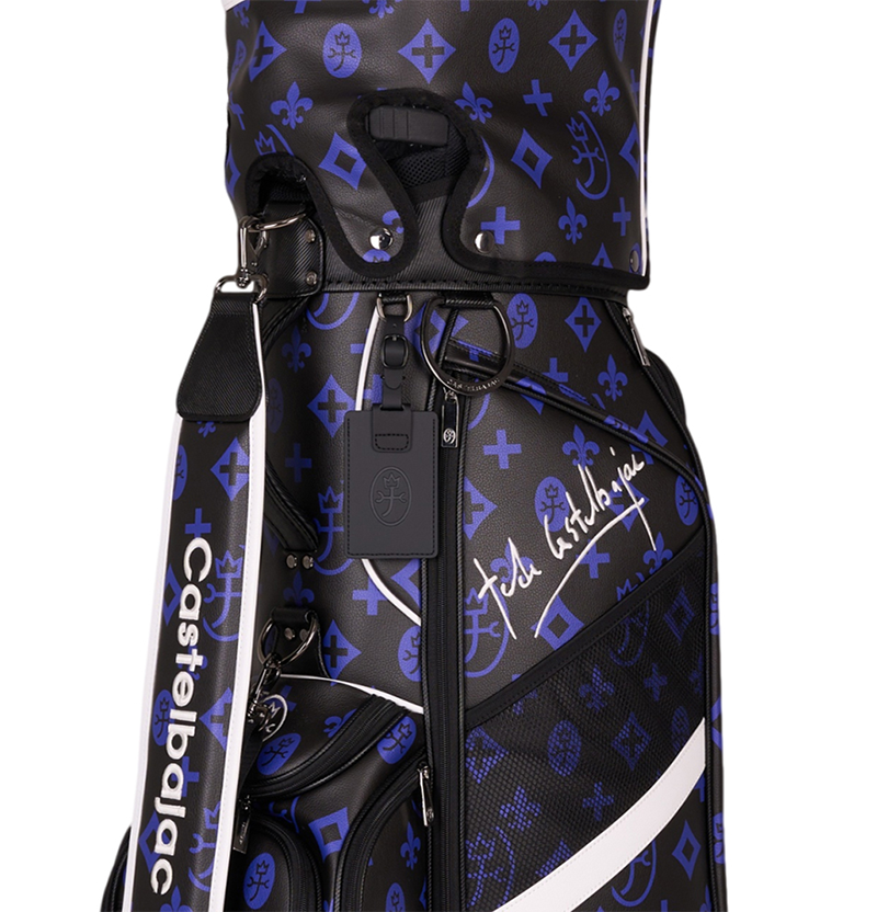 Castelbajac Men's Monogram Pattern Wheel Caddy Bag - Black